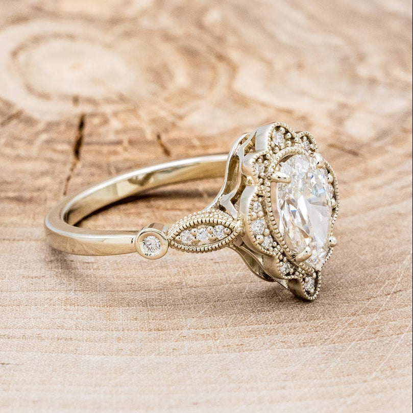 "EILEEN" - PEAR CUT LAB-GROWN DIAMOND ENGAGEMENT RING WITH DIAMOND ACCENTS-2