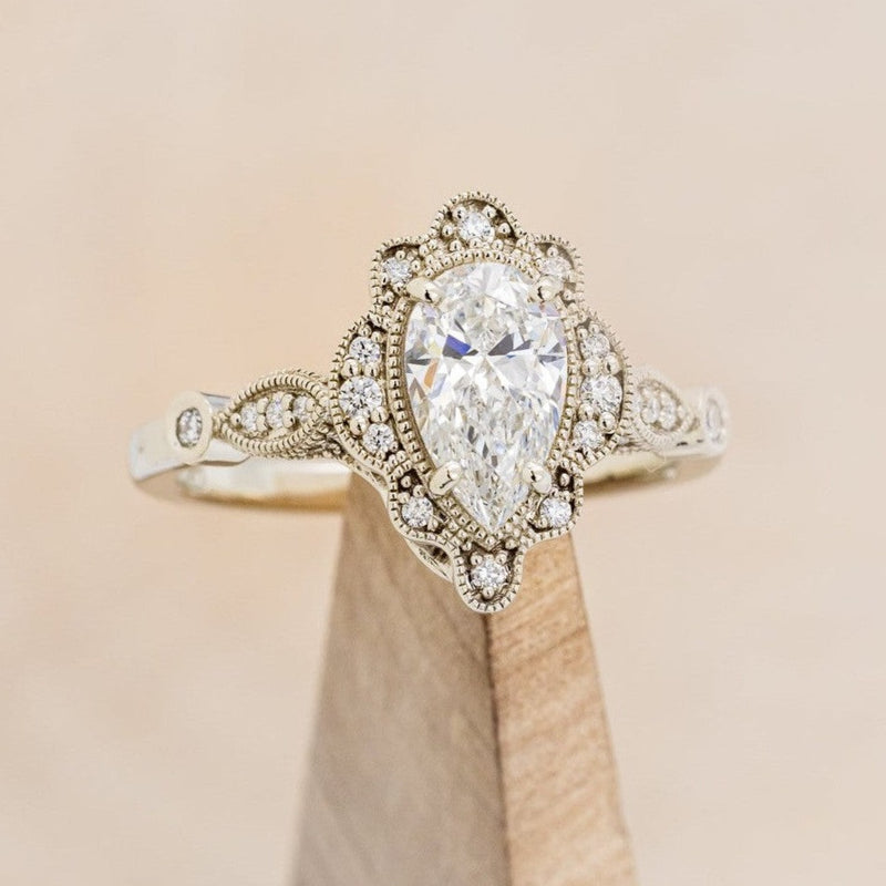 "EILEEN" - PEAR CUT LAB-GROWN DIAMOND ENGAGEMENT RING WITH DIAMOND ACCENTS