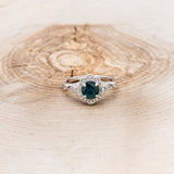 "EILEEN" - ROUND CUT MONTANA SAPPHIRE ENGAGEMENT RING WITH DIAMOND ACCENTS & TRACER-7