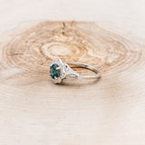 "EILEEN" - ROUND CUT MONTANA SAPPHIRE ENGAGEMENT RING WITH DIAMOND ACCENTS & TRACER-6