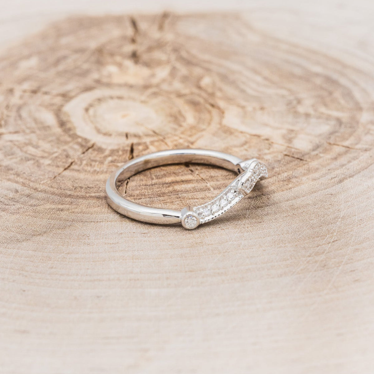 "EILEEN" - ROUND CUT MONTANA SAPPHIRE ENGAGEMENT RING WITH DIAMOND ACCENTS & TRACER-10