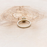 "ELLA" - ANTIQUE CUSHION ROSE CUT SOLITAIRE ENGAGEMENT RING WITH HAMMERED FINISH