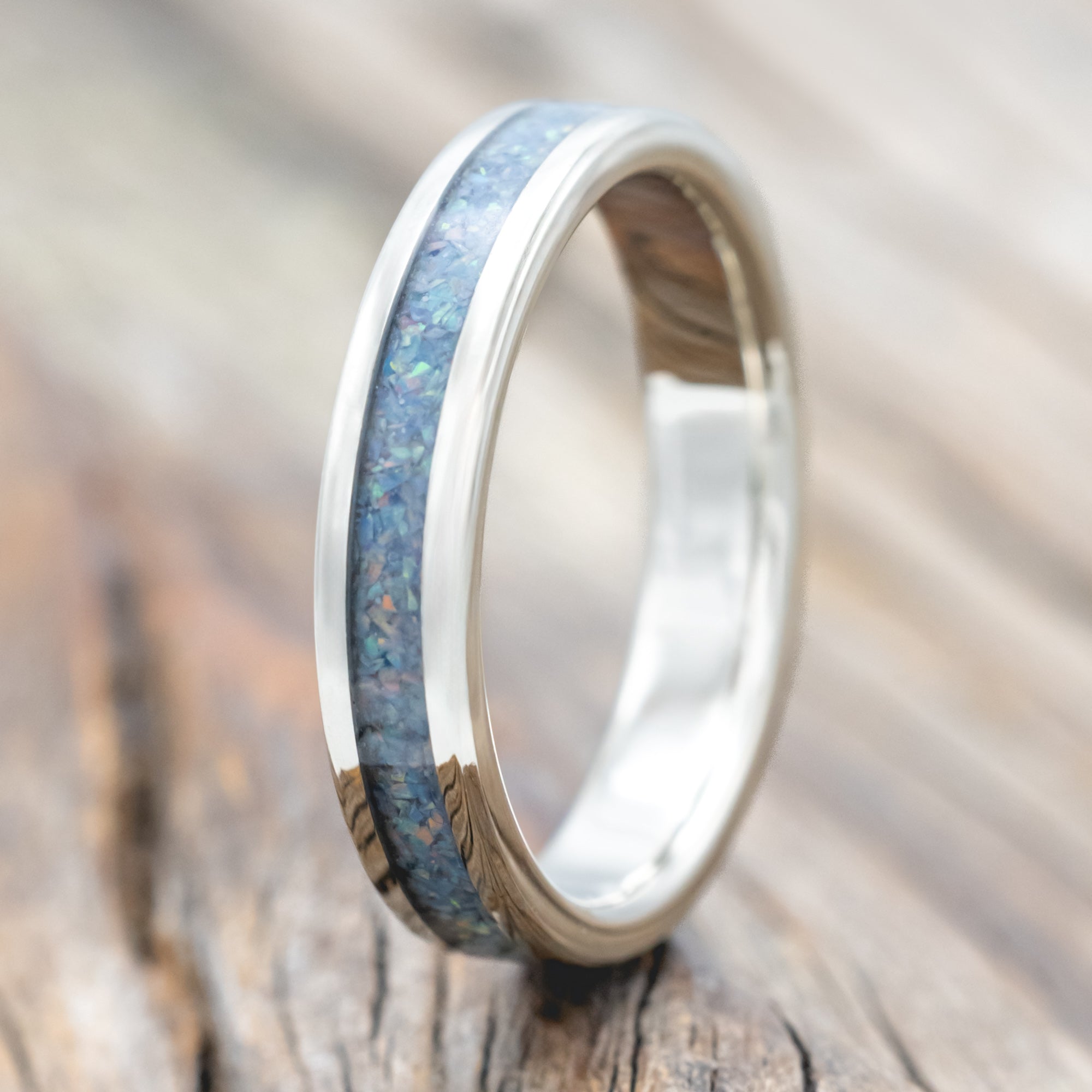 "ETERNA" - COTTON CANDY OPAL STACKING BAND-Staghead Designs