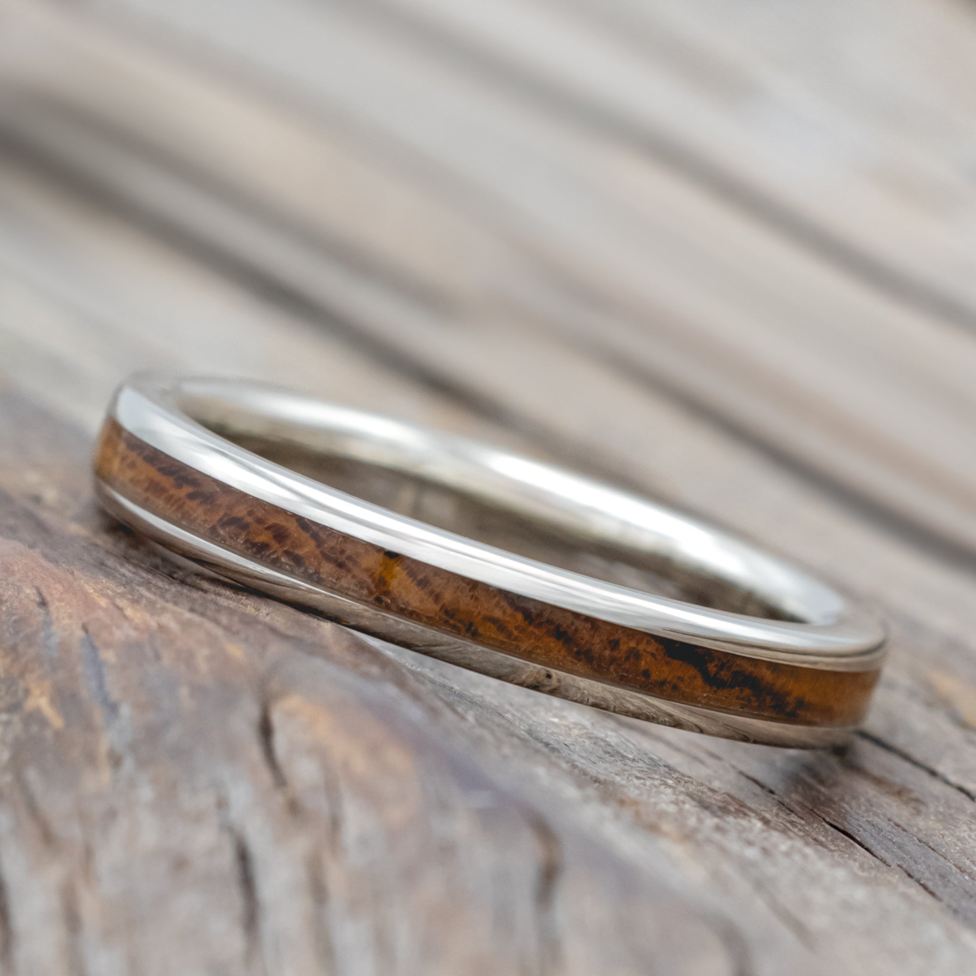 "Eterna" - Ironwood Stacking Wedding Band-Staghead Designs