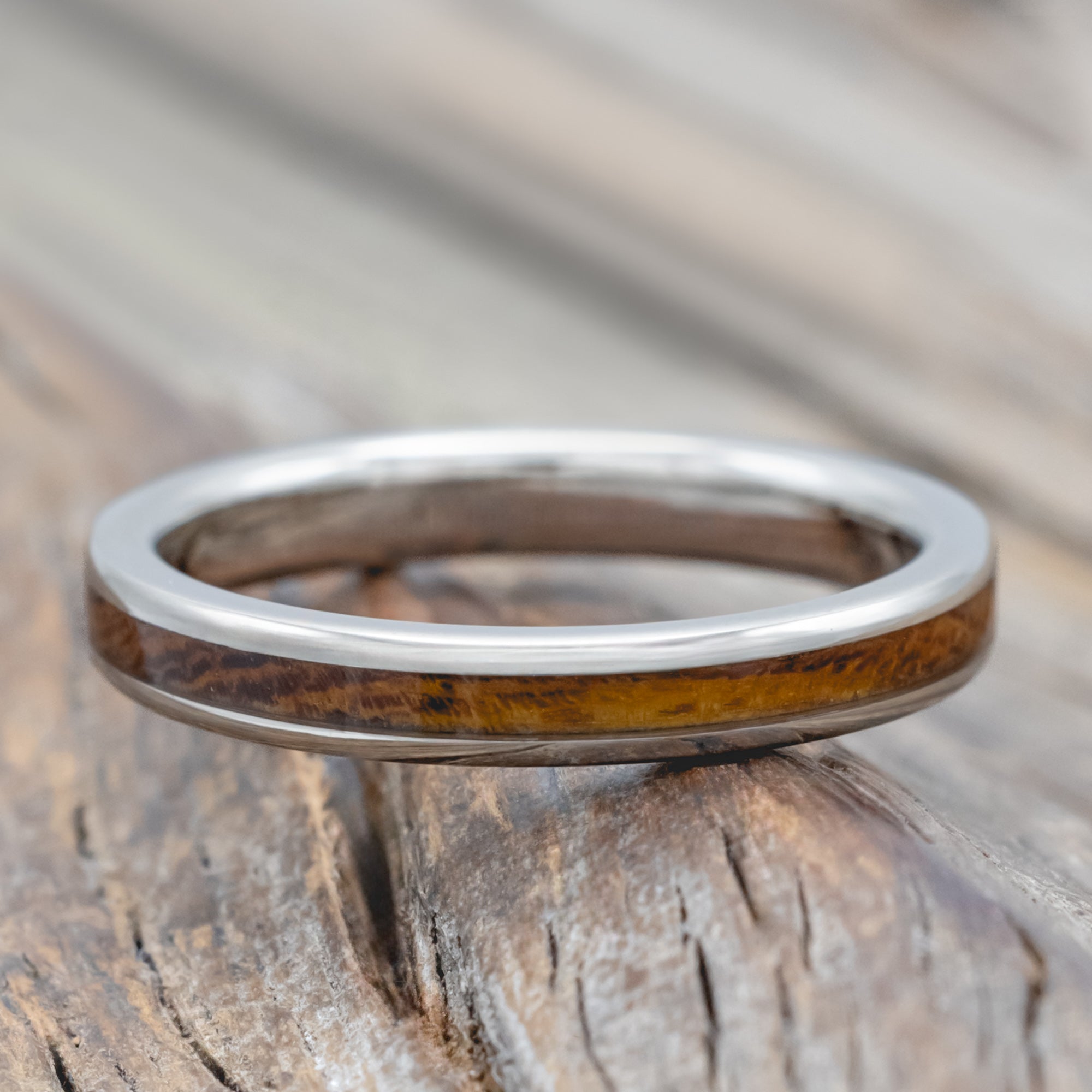 "Eterna" - Ironwood Stacking Wedding Band-Staghead Designs