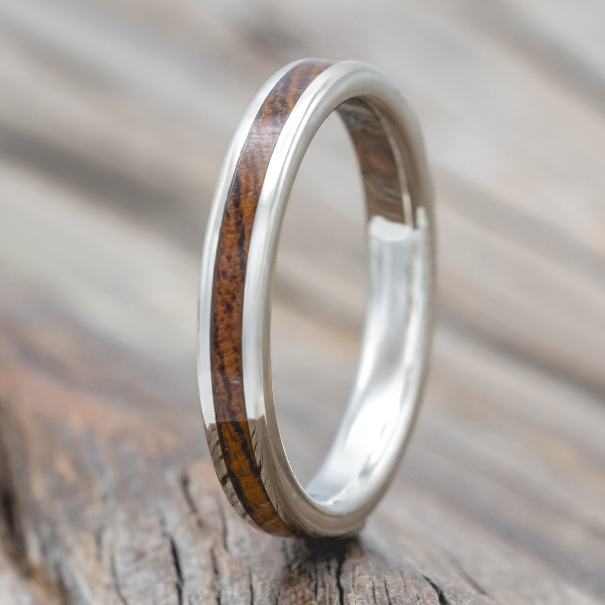 "Eterna" - Ironwood Stacking Wedding Band-Staghead Designs