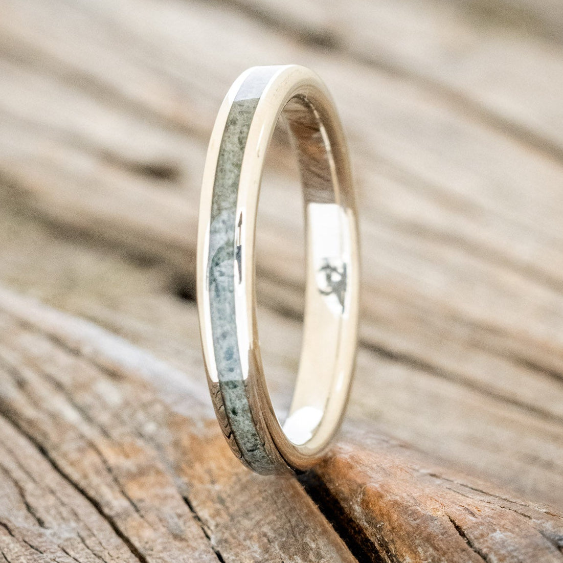 "ETERNA" - MOSS AGATE INLAY STACKING BAND-4
