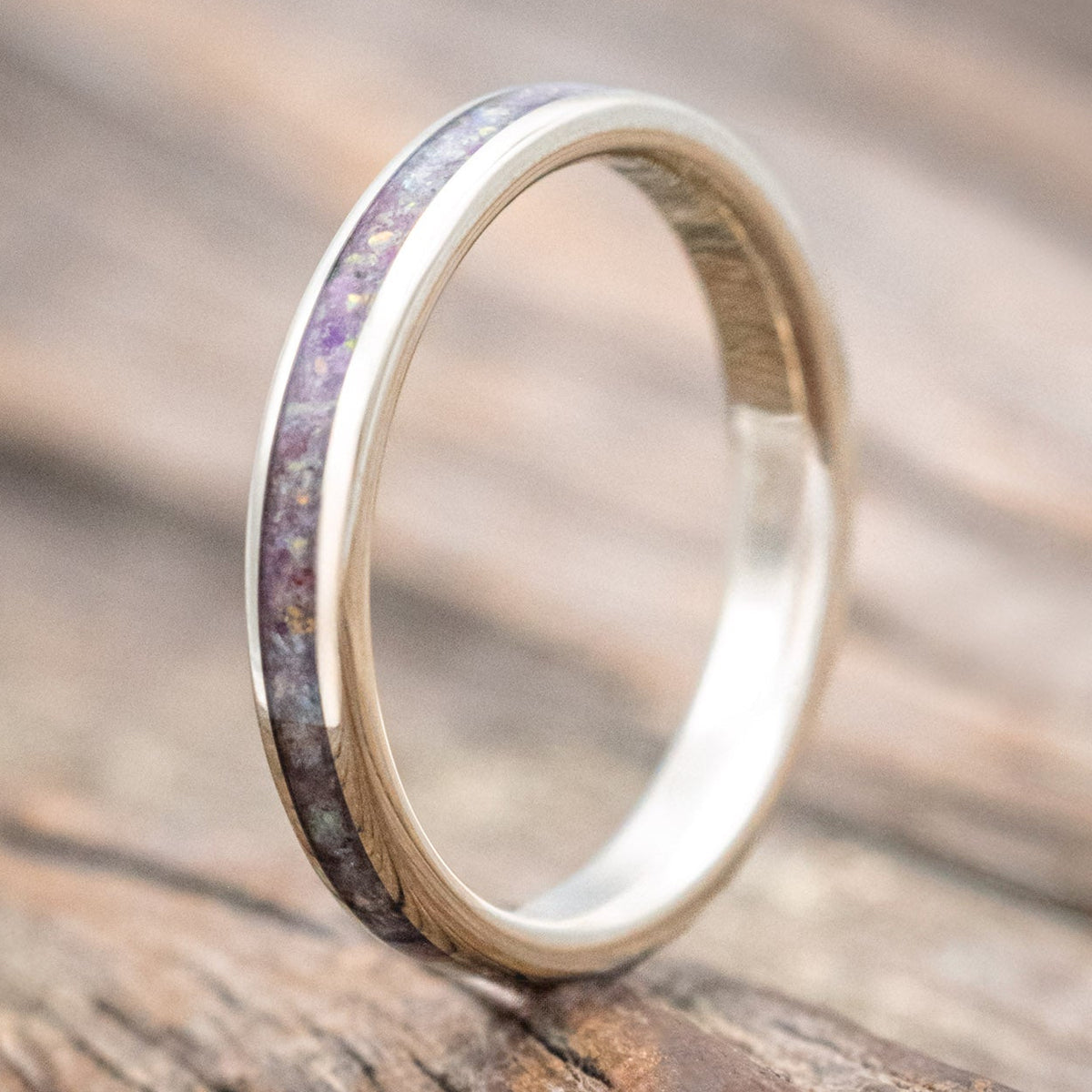 "ETERNA" - SUGILITE WITH FIRE & ICE OPAL STACKING BAND-Staghead Designs