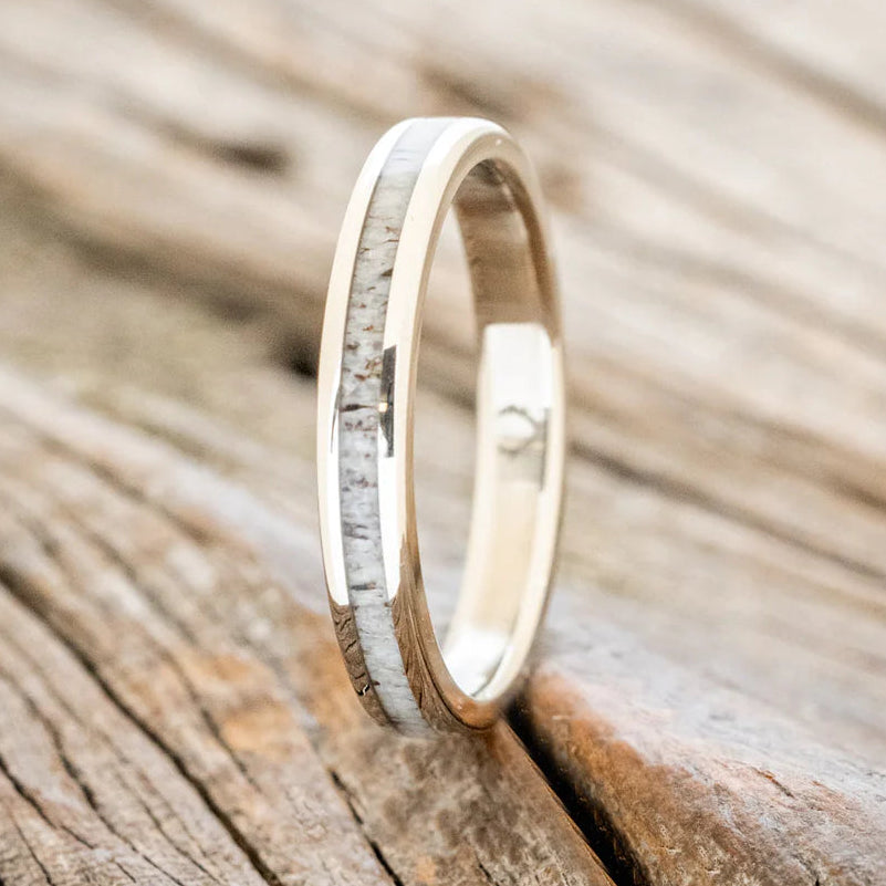 "Eterna" - Antler Stacking Band - 14K White Gold (3mm) - Size 7 1/2-Staghead Designs