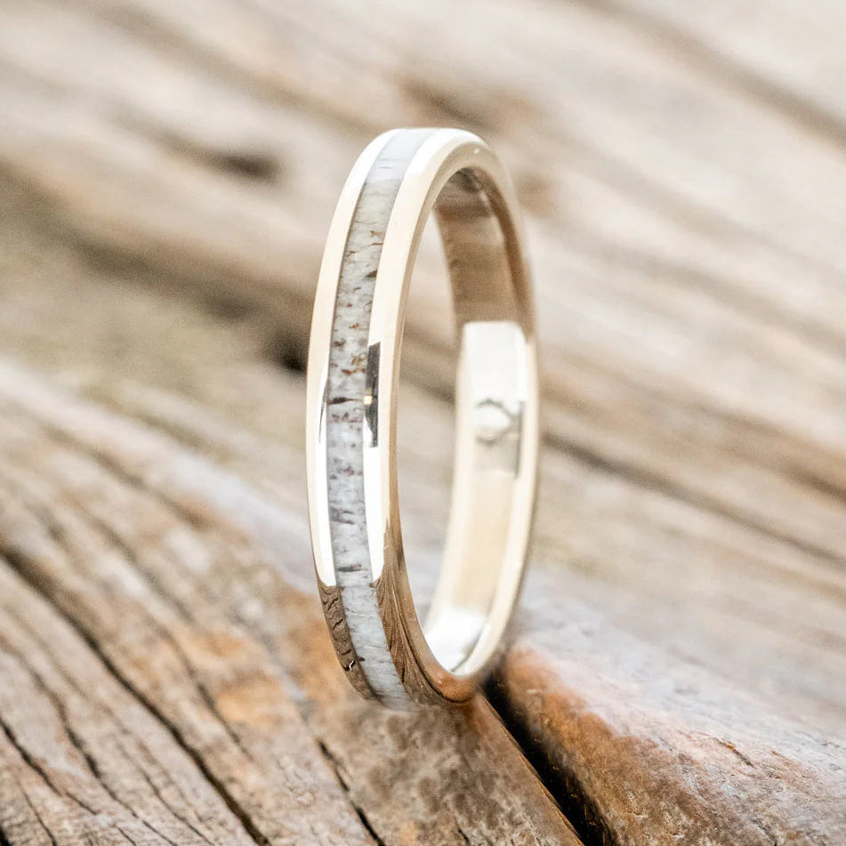 "ETERNA" - ANTLER STACKING BAND - 14K WHITE GOLD - SIZE 5 1/4-Staghead Designs