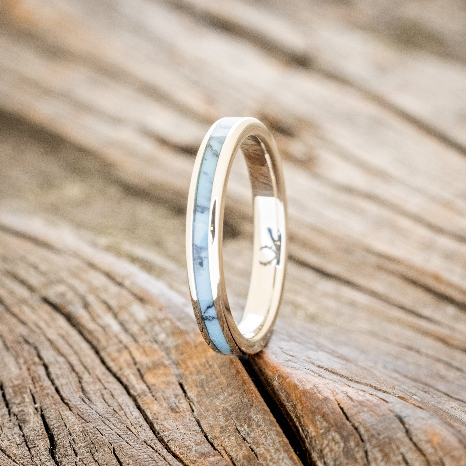 "ETERNA" - TURQUOISE & BLACK MATRIX TRUSTONE STACKING BAND-10