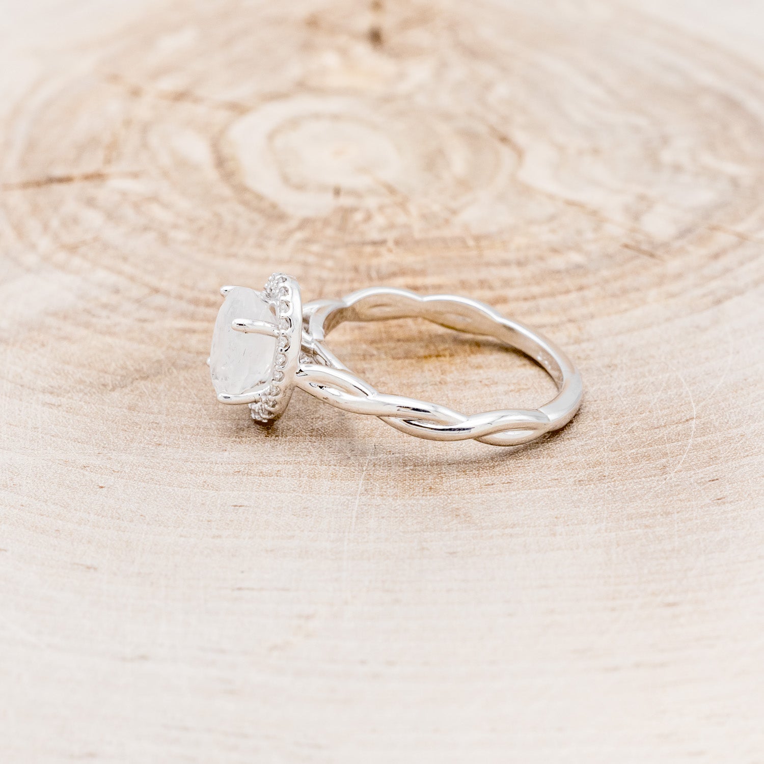 "EVERLEIGH" - OVAL MOONSTONE ENGAGEMENT RING WITH DIAMOND HALO-9