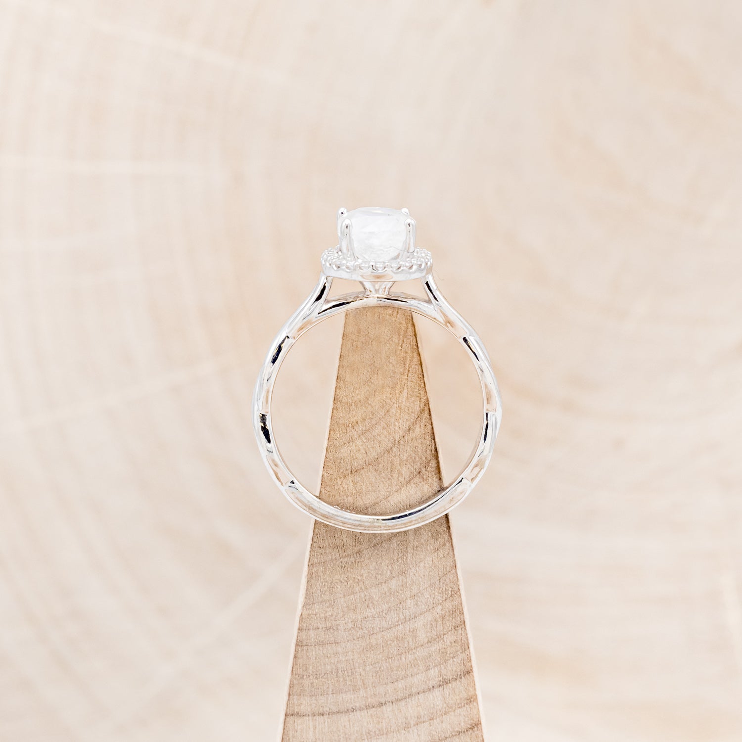 "EVERLEIGH" - OVAL MOONSTONE ENGAGEMENT RING WITH DIAMOND HALO-12