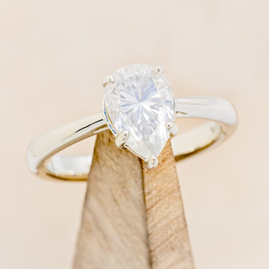 5 PRONG PEAR-SHAPED MOISSANITE SOLITAIRE ENGAGEMENT RING-7