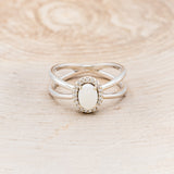 "FRENCHY" - OVAL OPAL ENGAGEMENT RING WITH DIAMOND HALO-4