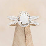 "FRENCHY" - OVAL OPAL ENGAGEMENT RING WITH DIAMOND HALO-1