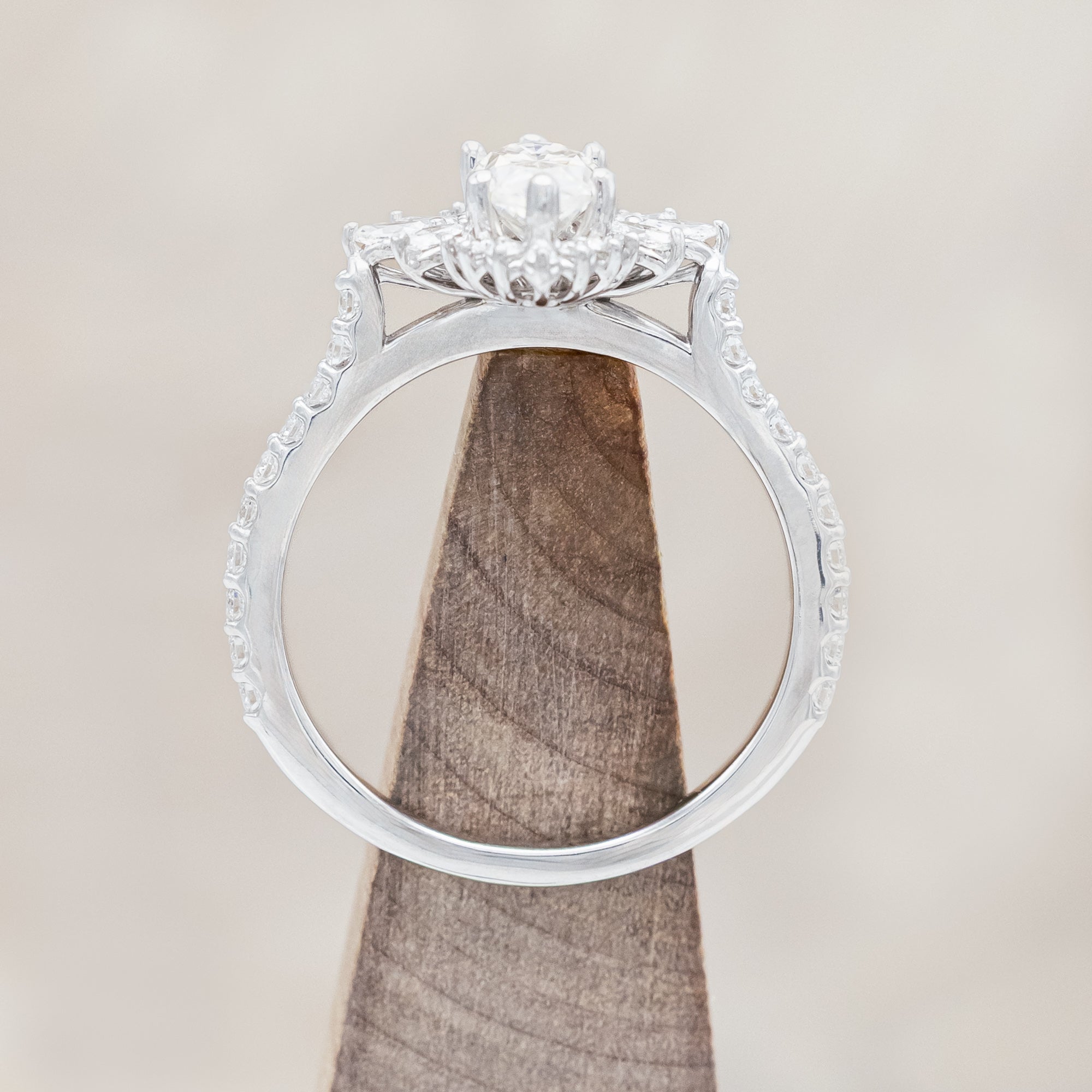 "FRITZI" - MARQUISE CUT MOISSANITE ENGAGEMENT RING WITH DIAMOND ACCENTS-Staghead Designs