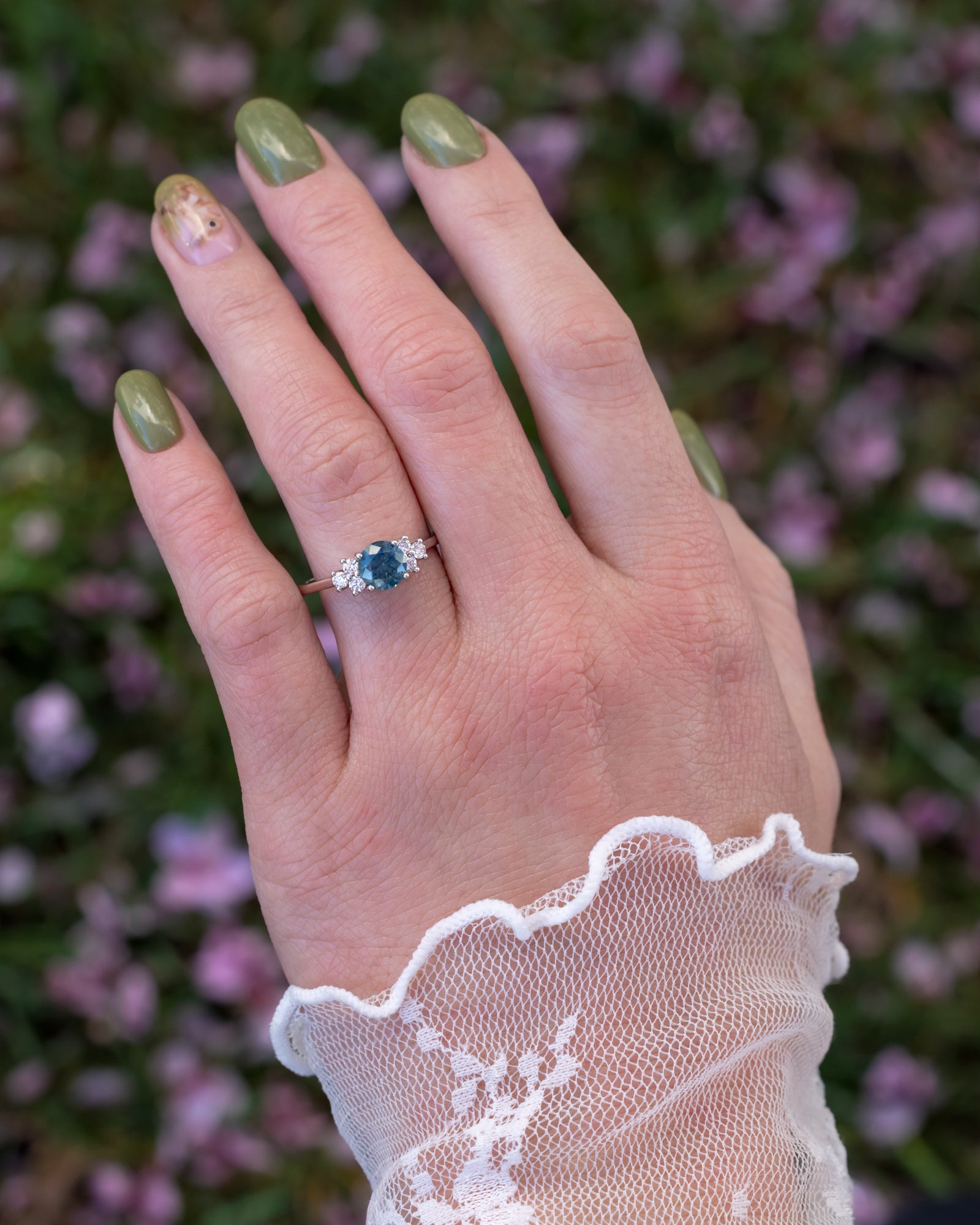 "Gina" - Engagement Ring With Diamond Accents - Mounting Only - Select Your Own Stone