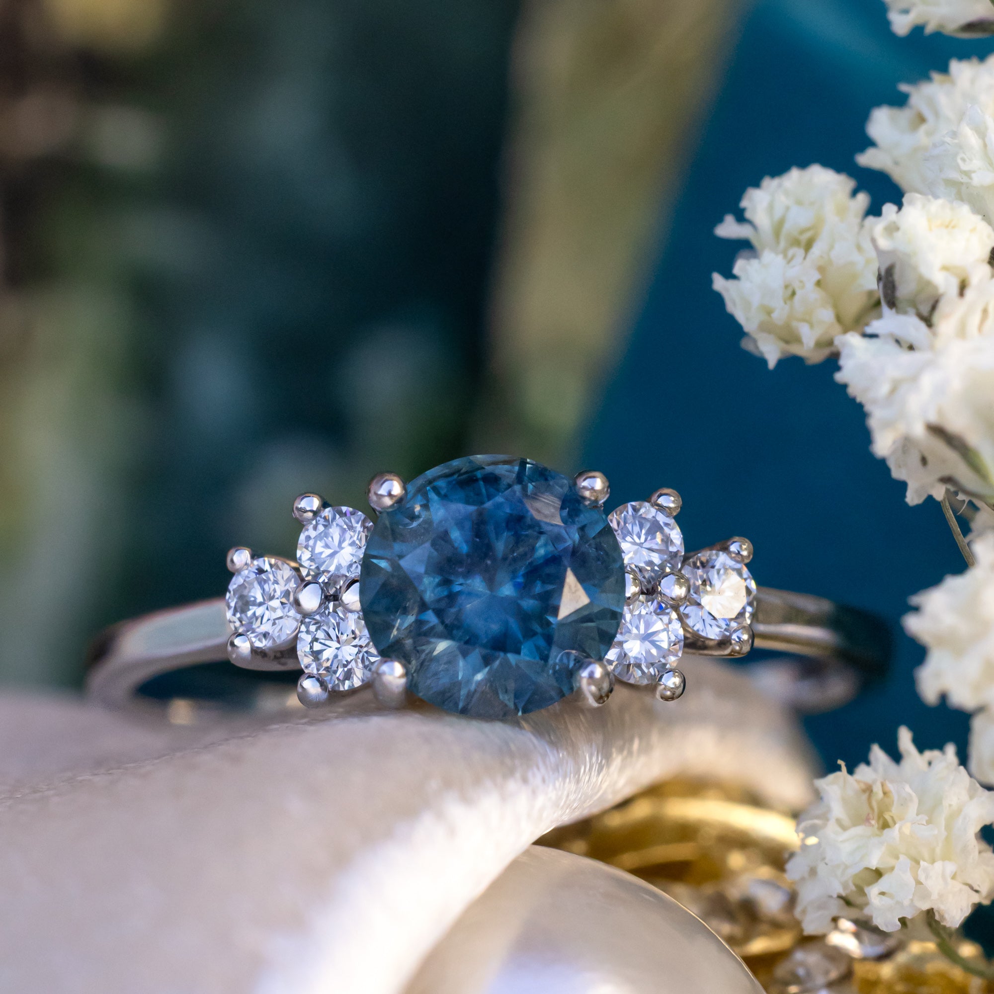 "Gina" - Engagement Ring With Diamond Accents - Mounting Only - Select Your Own Stone
