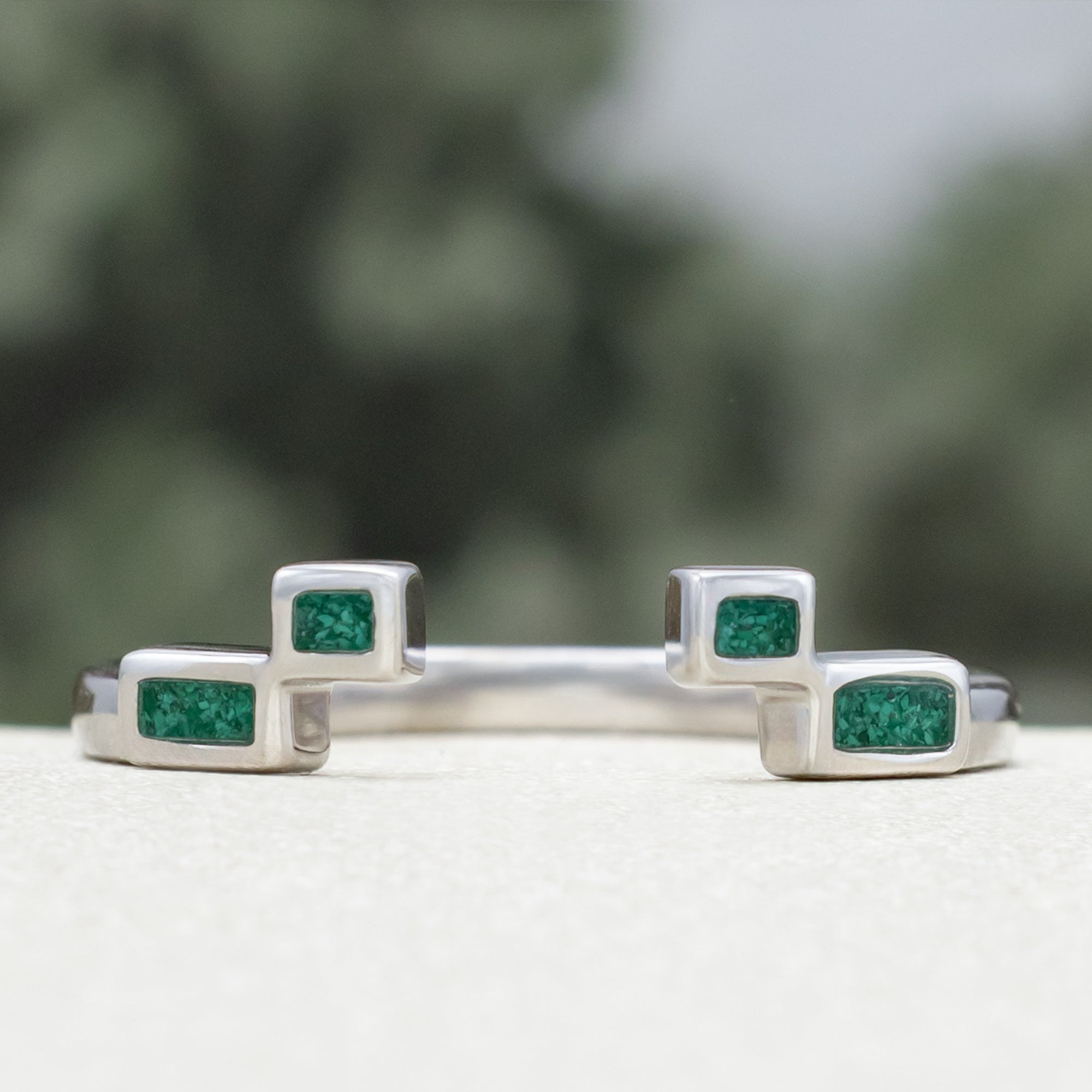 "Greta" - Emerald Cut Moissanite Engagement Ring With Wedding Bands-Staghead Designs