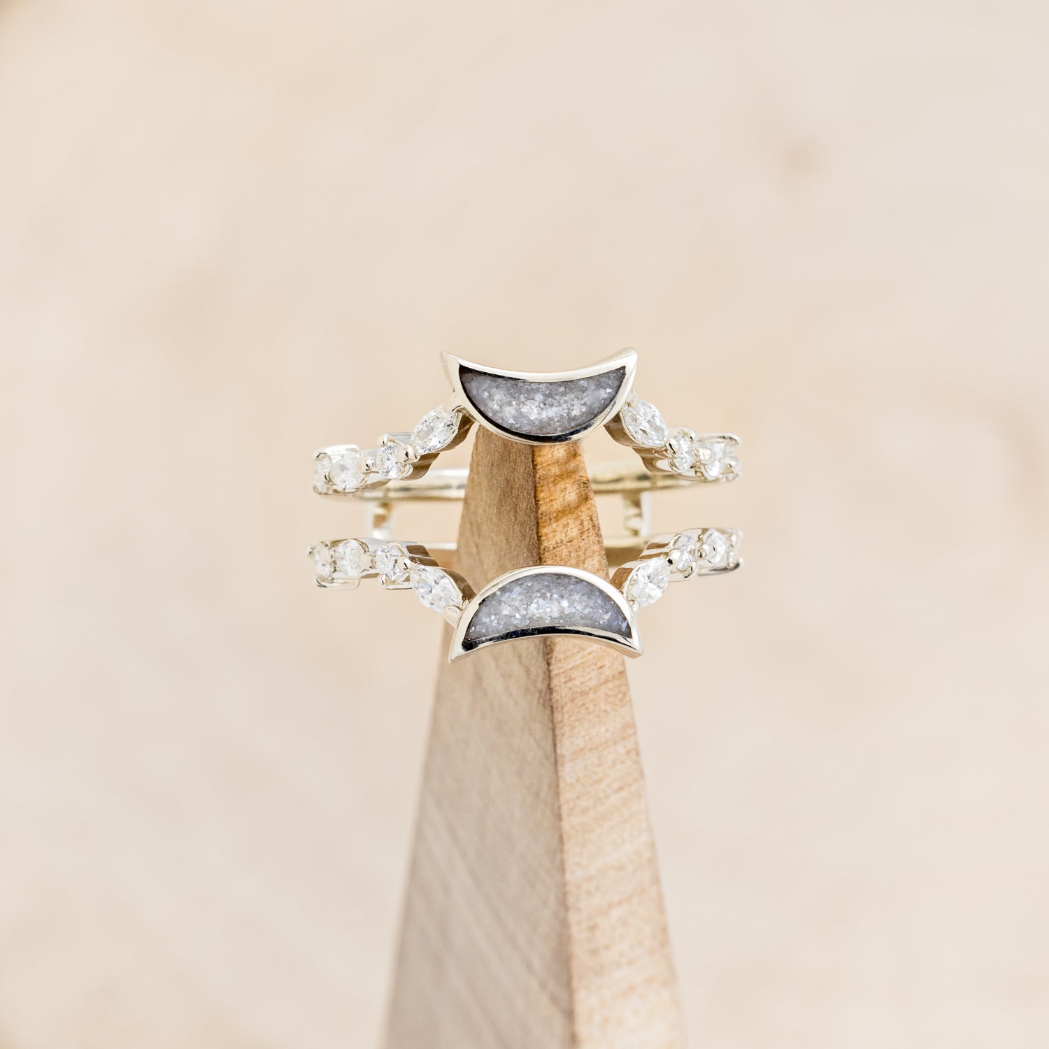 "HECATE" - DIAMOND DUST MOON RING GUARD WITH DIAMOND ACCENTS-7