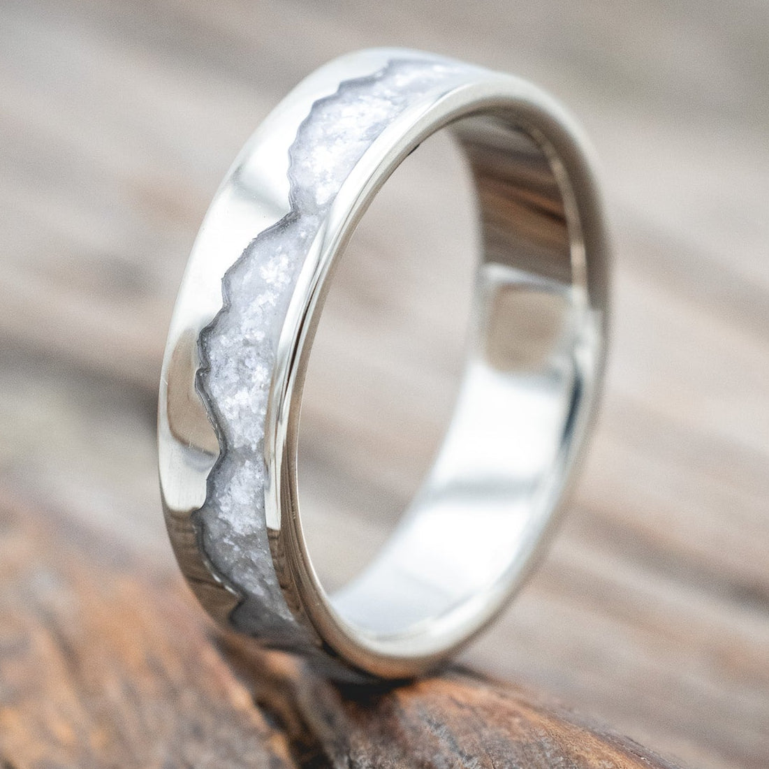 "HELIOS" - DIAMOND DUST MOUNTAIN RANGE WEDDING RING-Staghead Designs