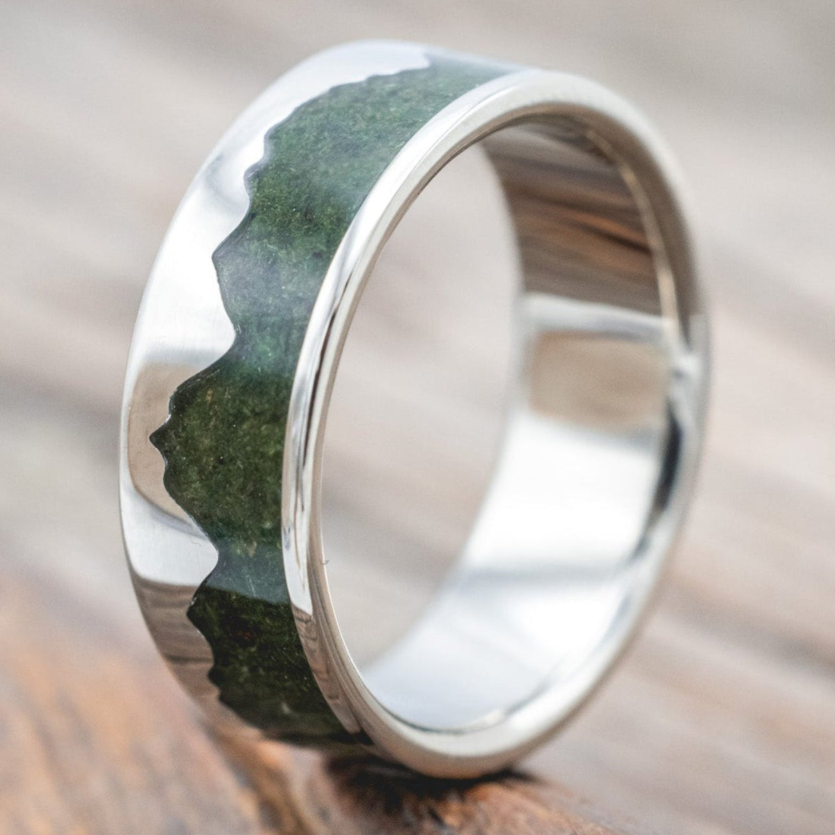 "Helios" - Moss Mountain Range Men's Wedding Band