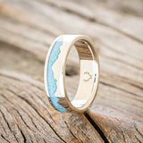 "HELIOS" - MOUNTAIN RANGE WEDDING BAND WITH TURQUOISE-2