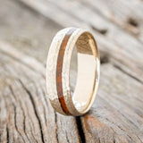 "VERTIGO" - HAMMERED PADAUK WEDDING BAND-4