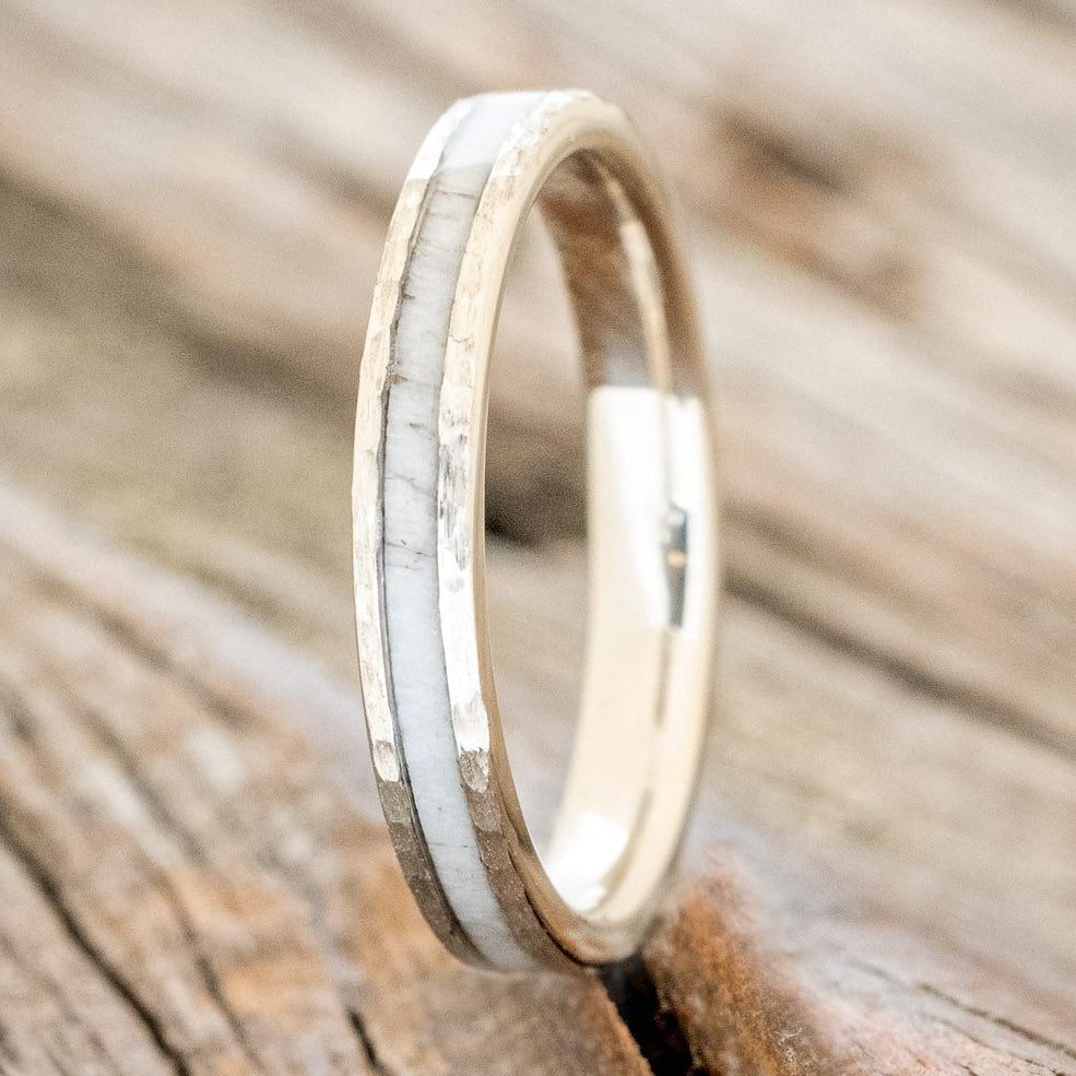 "ETERNA" - ANTLER STACKING BAND WITH A HAMMERED FINISH-13