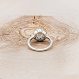 "CLAIRE" - OVAL AQUAMARINE ENGAGEMENT RING WITH DIAMOND HALO & ACCENTS-5