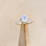 "JANE" - OVAL MOONSTONE ENGAGEMENT RING WITH DIAMONDS ACCENTS-7