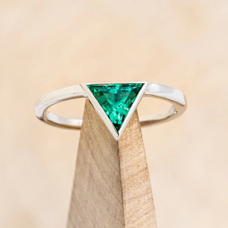 "JENNY FROM THE BLOCK" - TRIANGLE CUT ENGAGEMENT RING-Staghead Designs
