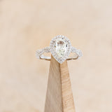 "KINLEY" - PEAR-SHAPED MOISSANITE ENGAGEMENT RING WITH DIAMOND HALO & ACCENTS-1