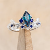 "ARTEMISIA" - KITE CUT LAB-GROWN ALEXANDRITE ENGAGEMENT RING WITH SAPPHIRE ACCENTS-1