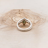 "BIANCA" - BRIDAL SUITE - KITE CUT MOSS AGATE ENGAGEMENT RING WITH PEARLS & DIAMOND ACCENTS-11