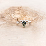 "BIANCA" - BRIDAL SUITE - KITE CUT MOSS AGATE ENGAGEMENT RING WITH PEARLS & DIAMOND ACCENTS-22