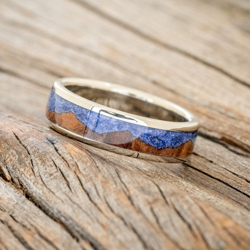 "HELIOS" - KOA WOOD & LAPIS LAZULI WEDDING BAND