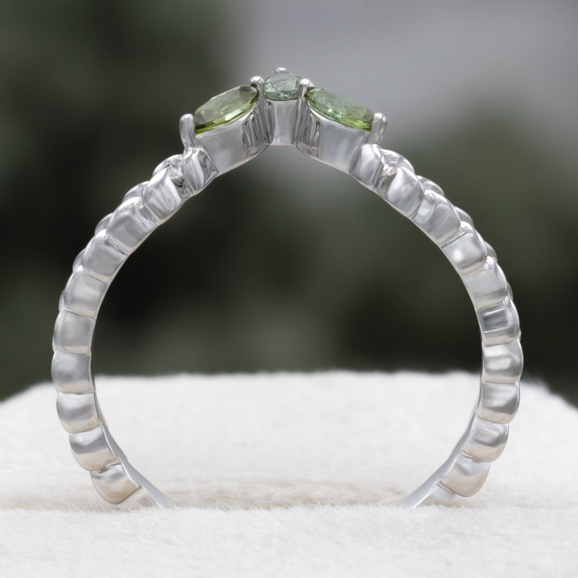 "Laurel" - Vine-Style Tracer With Tourmaline & Montana Sapphire Or All Diamond Accents