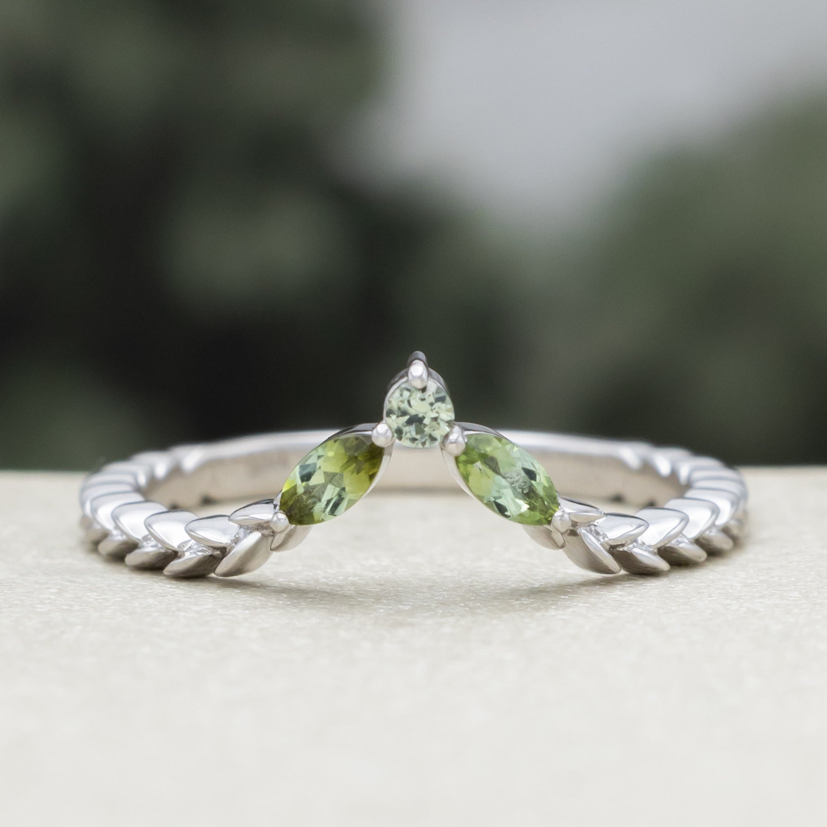 "Laurel" - Vine-Style Tracer With Tourmaline & Montana Sapphire Or All Diamond Accents