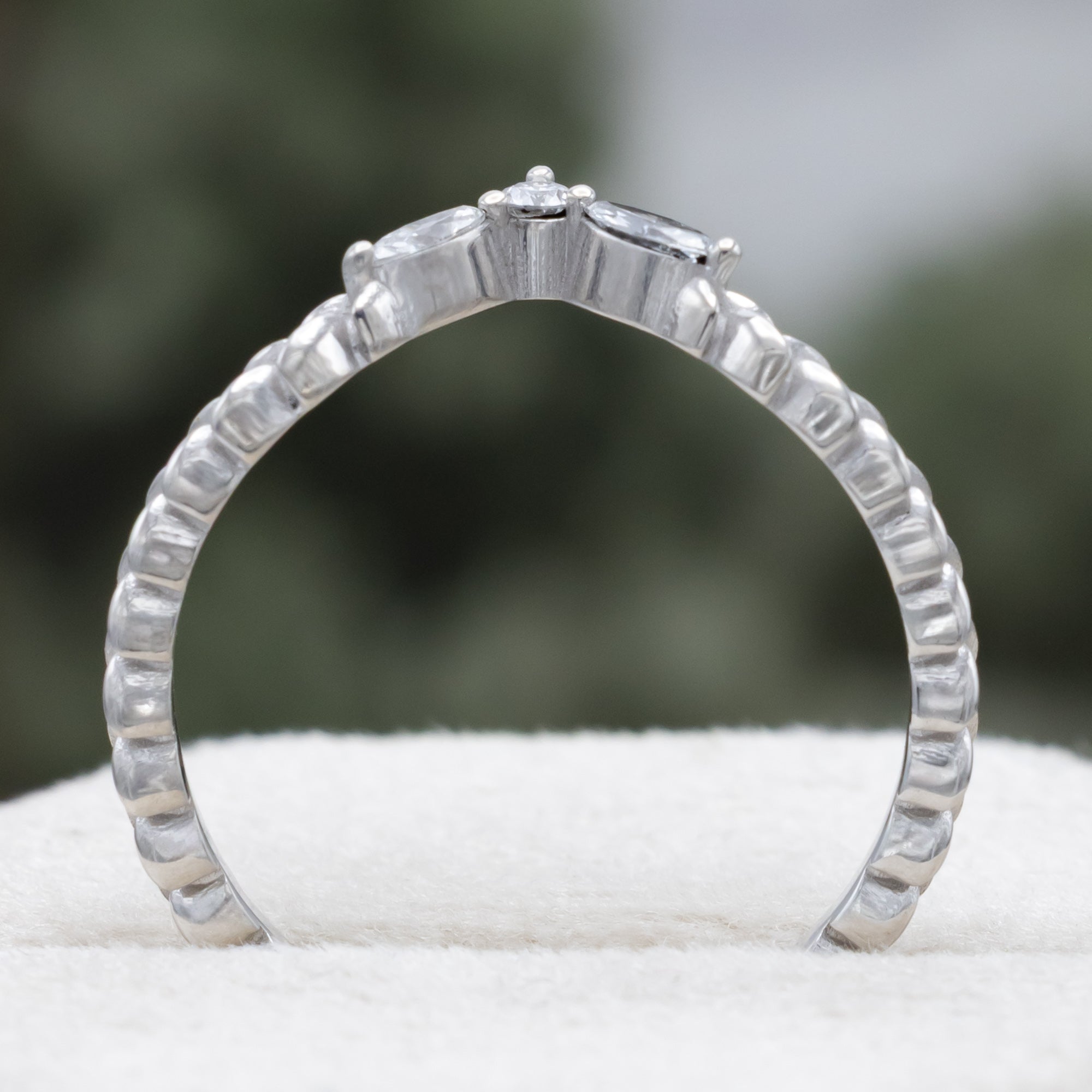 "Laurel" - Vine-Inspired Engagement Ring Featuring Teal Tourmaline & Montana Sapphire Accents With A Tracer - Mounting Only - Select Your Own Stone-Staghead Designs
