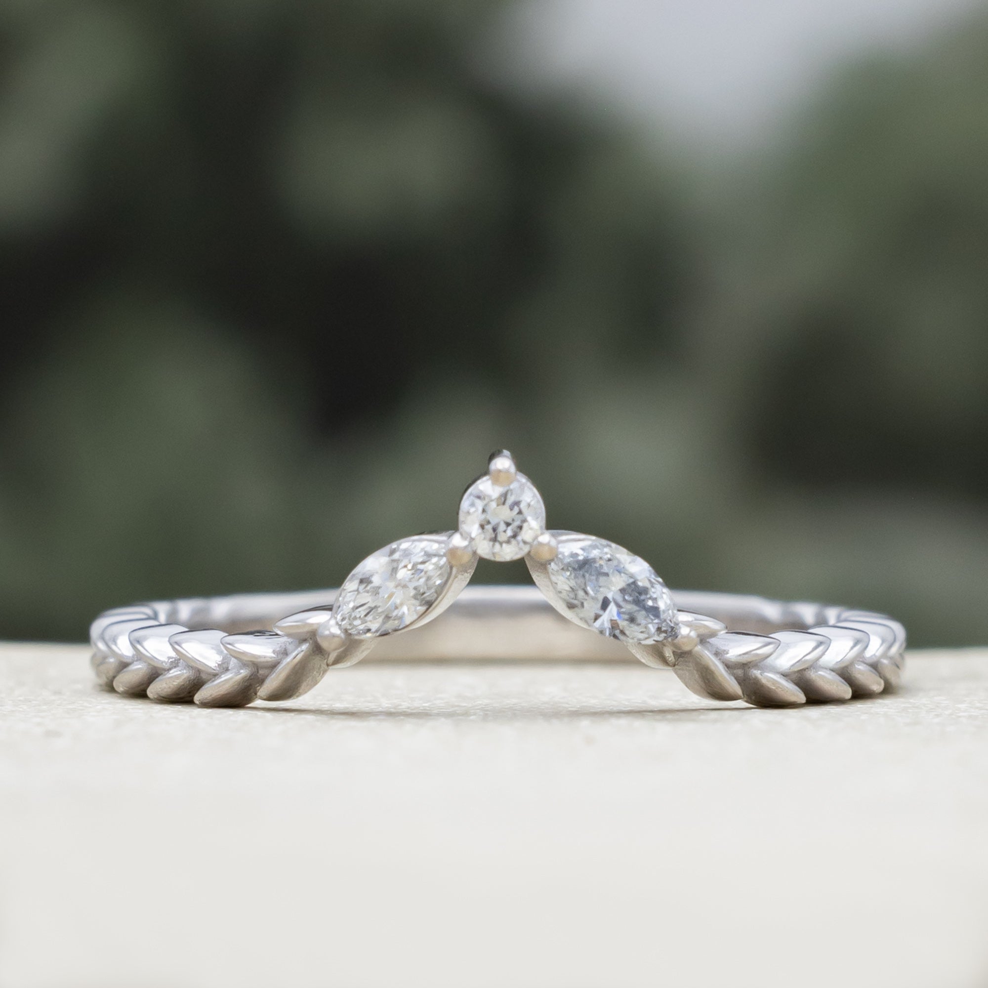 "Laurel" - Vine-Inspired Engagement Ring Featuring Teal Tourmaline & Montana Sapphire Accents With A Tracer - Mounting Only - Select Your Own Stone-Staghead Designs