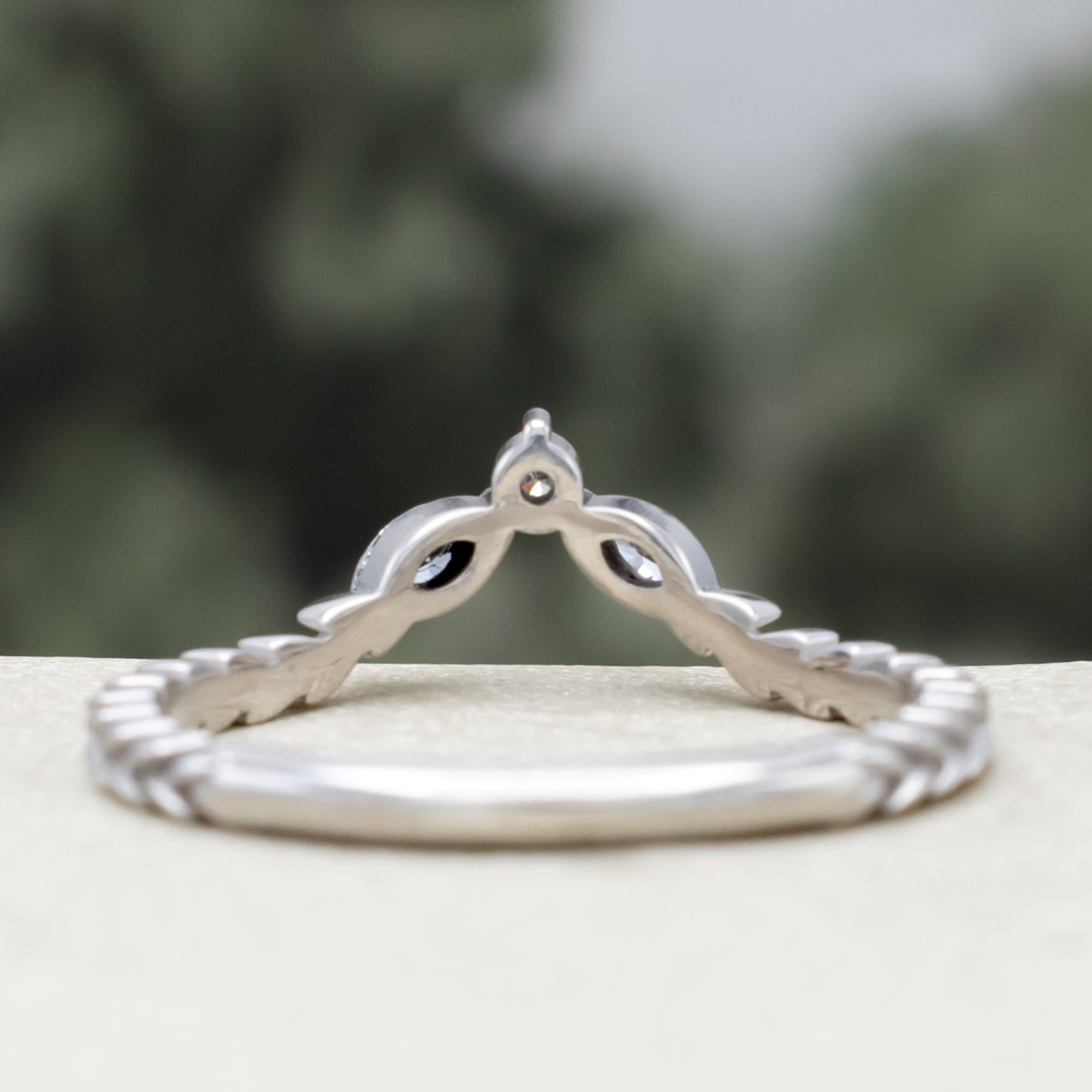 "Laurel" - Vine-Inspired Engagement Ring Featuring Teal Tourmaline & Montana Sapphire Accents With A Tracer - Mounting Only - Select Your Own Stone-Staghead Designs