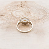 "LOVE STORY" - HEXAGON MOONSTONE ENGAGEMENT RING WITH DIAMOND DUST INLAYS