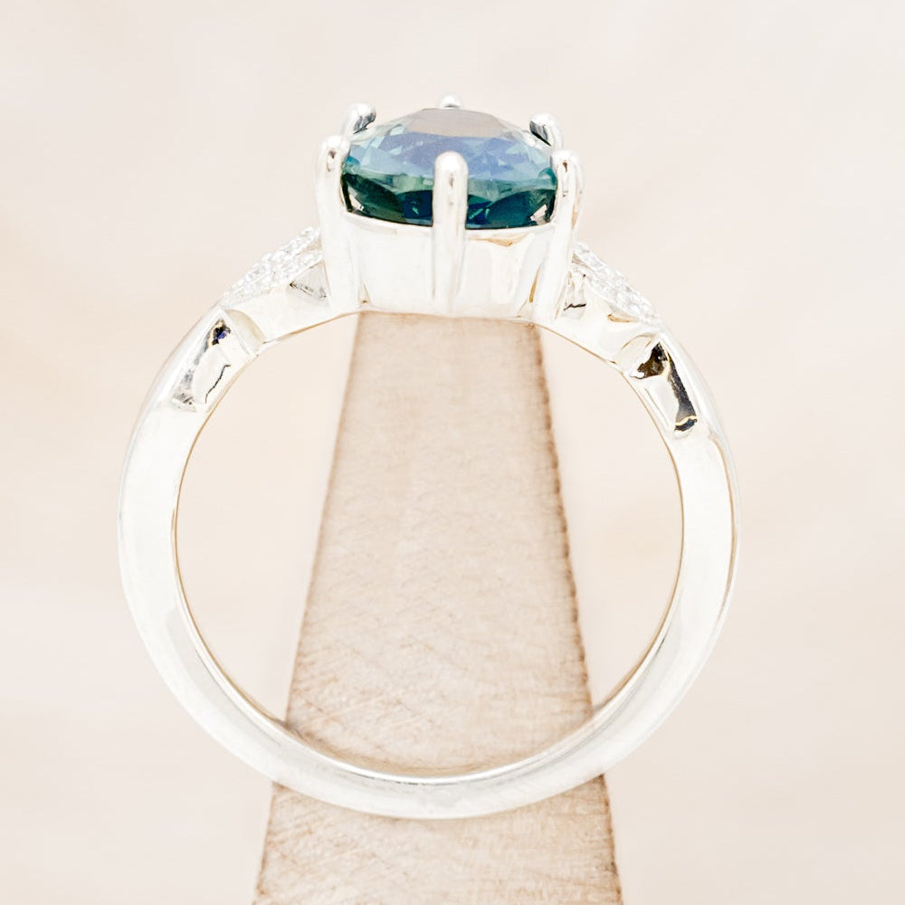 "LUCIA" - ENGAGEMENT RING WITH DIAMOND ACCENTS & TWO INLAYS - MOUNTING ONLY - SELECT YOUR OWN STONE-Staghead Designs