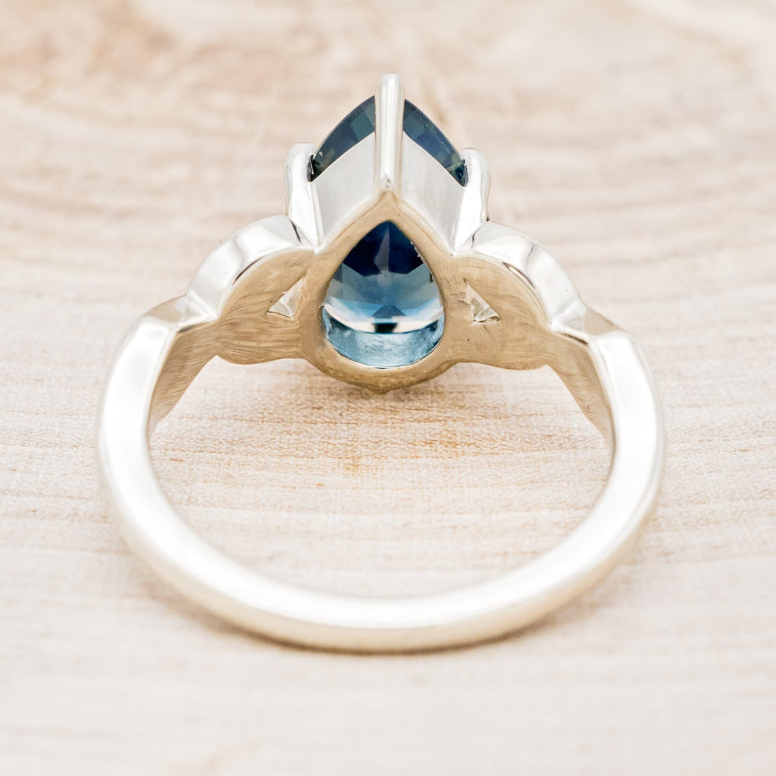 "LUCIA" - ENGAGEMENT RING WITH DIAMOND ACCENTS & TWO INLAYS - MOUNTING ONLY - SELECT YOUR OWN STONE-Staghead Designs
