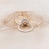 "MALINA" - OVAL OREGON SUNSTONE ENGAGEMENT RING WITH DIAMOND HALO-6