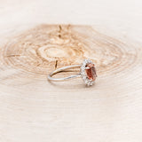 "MALINA" - OVAL OREGON SUNSTONE ENGAGEMENT RING WITH DIAMOND HALO-2