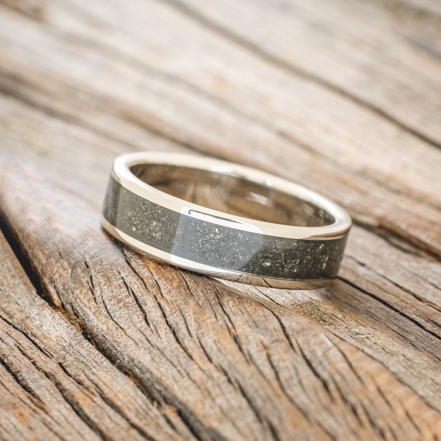 "RAINIER" - MATCHING SET OF PYRITE WEDDING BANDS-3