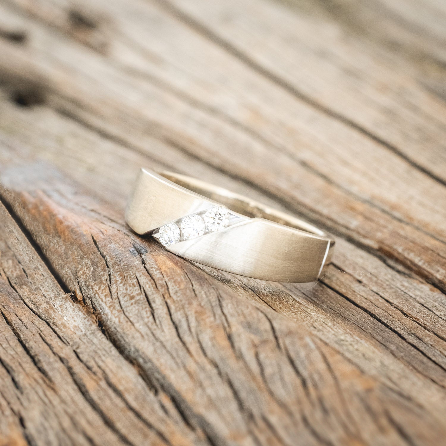 MEN'S ENGAGEMENT RING WITH THREE DIAMOND ACCENTS-5